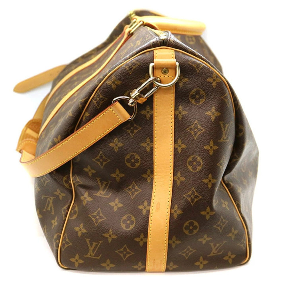 Louis Vuitton Keepall Boston Bandouliere Bag Travel Brown Canvas Monogram LV - Picture 3 of 6